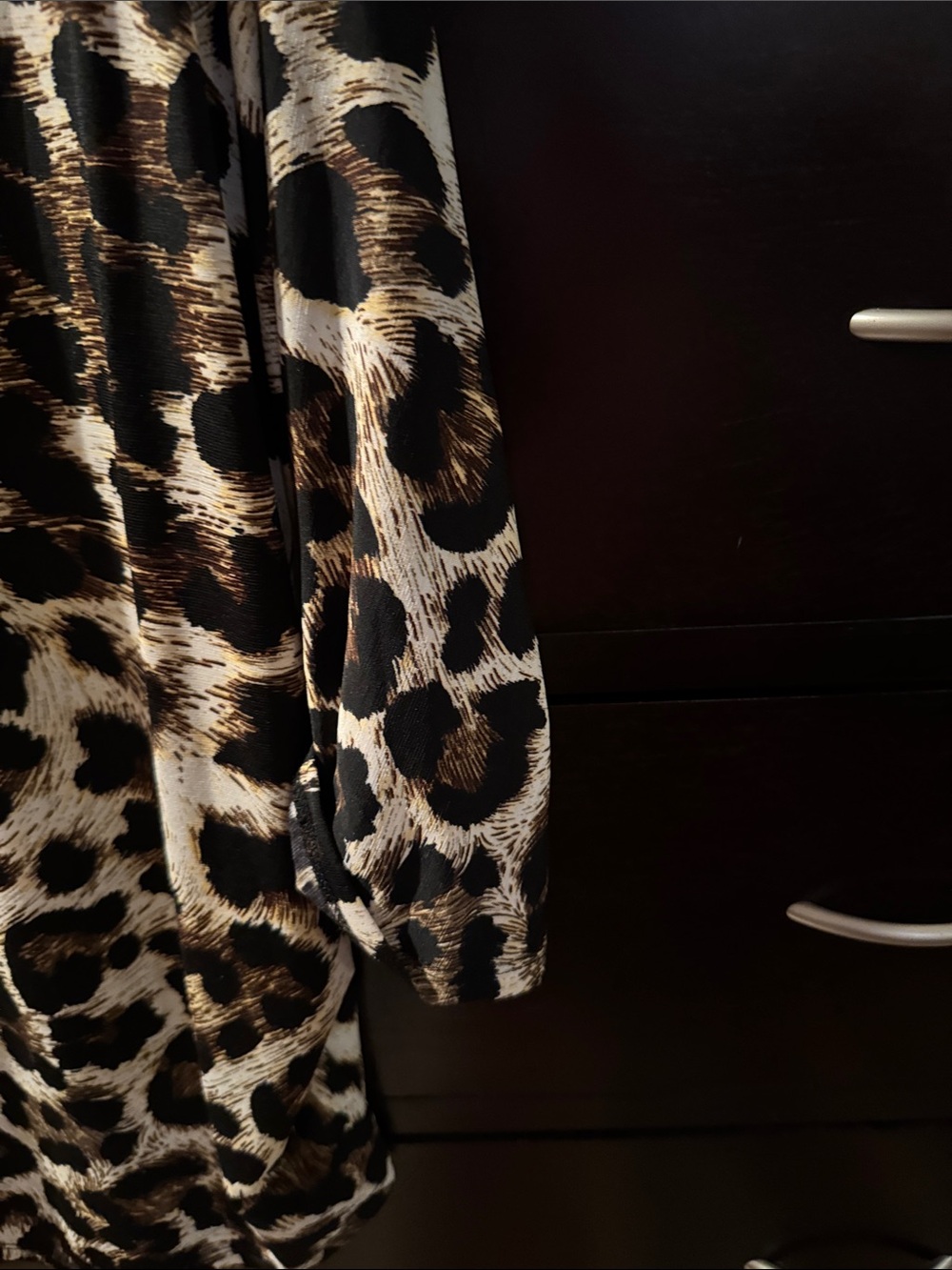 Celeste Leopard Print V-Neck Blouse - Black & Brown - Picture 5 of 6